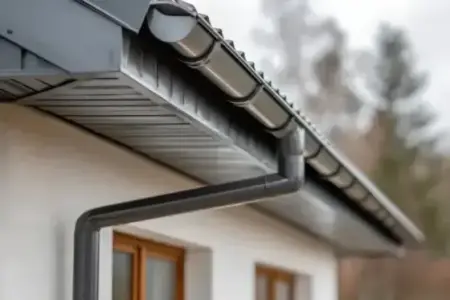 Pose de gouttières en zinc par un couvreur à Préchac